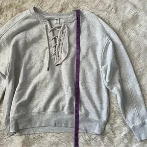 Old Navy Sweaters Light Grey Old Navy Lace Up Vneck Sweater